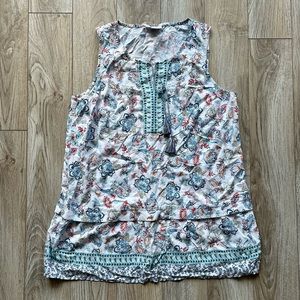 J. Jill Petite Small Floral Sleeveless Top